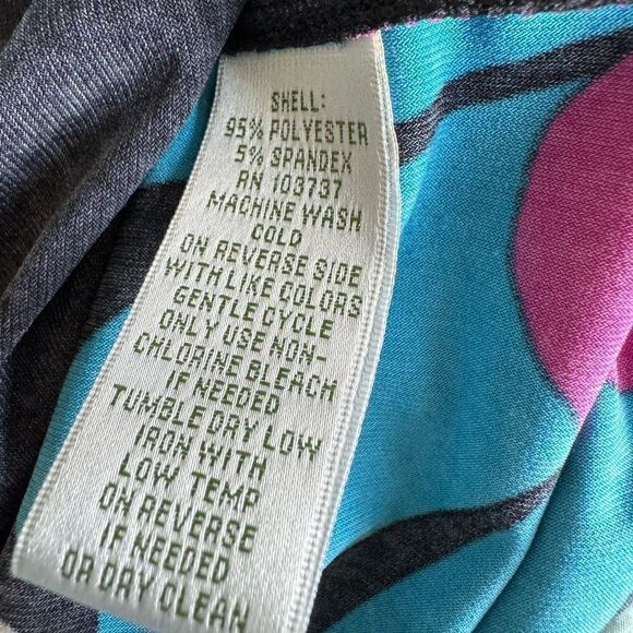 DONNA MORGAN Dress Knee Length Boat Neck Stretchy 3/4 Sleeve Colorful Women's 14 - Picture 4 of 7